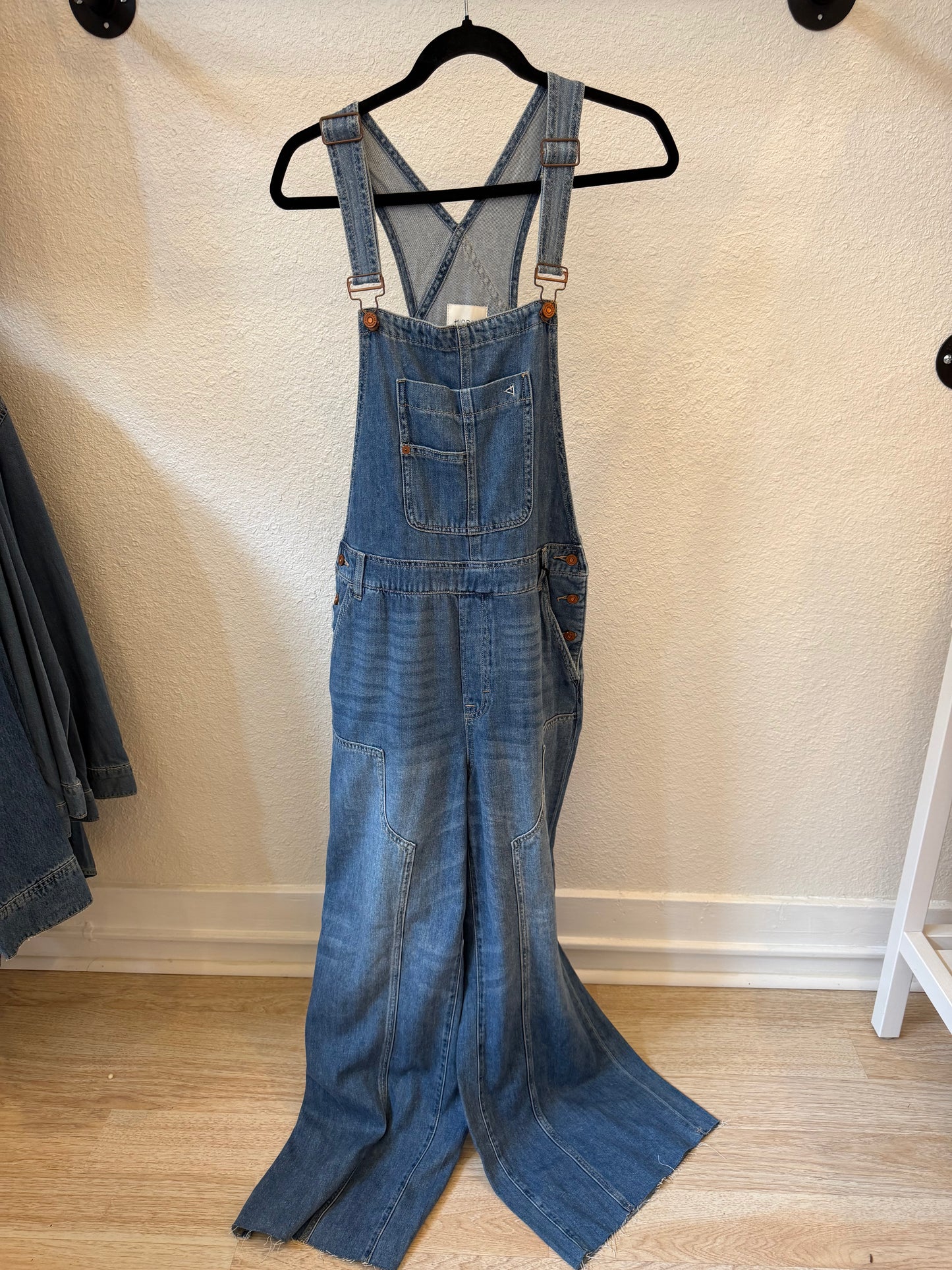 Wide-Leg Denim Overalls