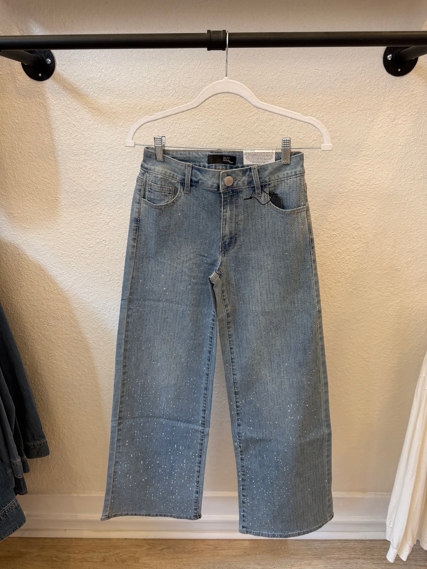 Rhinestud Wide Leg Jeans