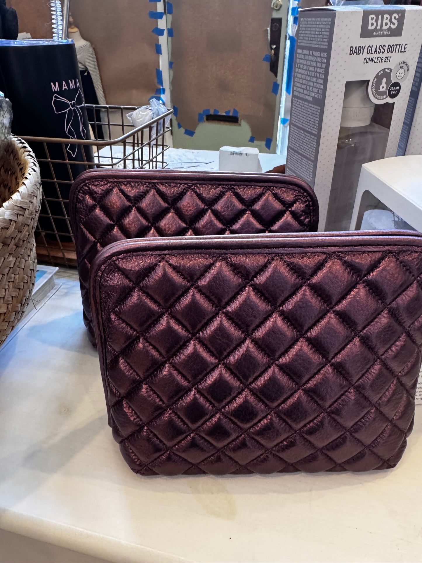 Plum Quilted Pouch