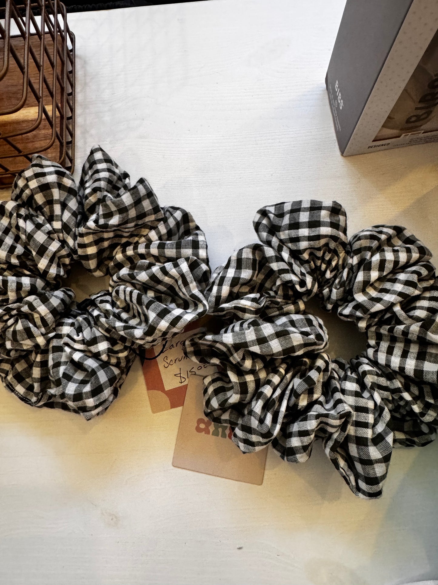 Gingham Scrunchie Black