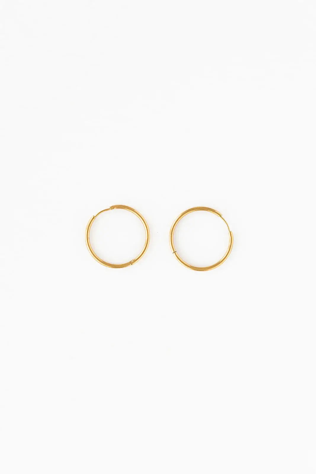Endless Hoop Thin Gold Earrings - Hypoallergenic, Girl Gift: Gold / 22 mm