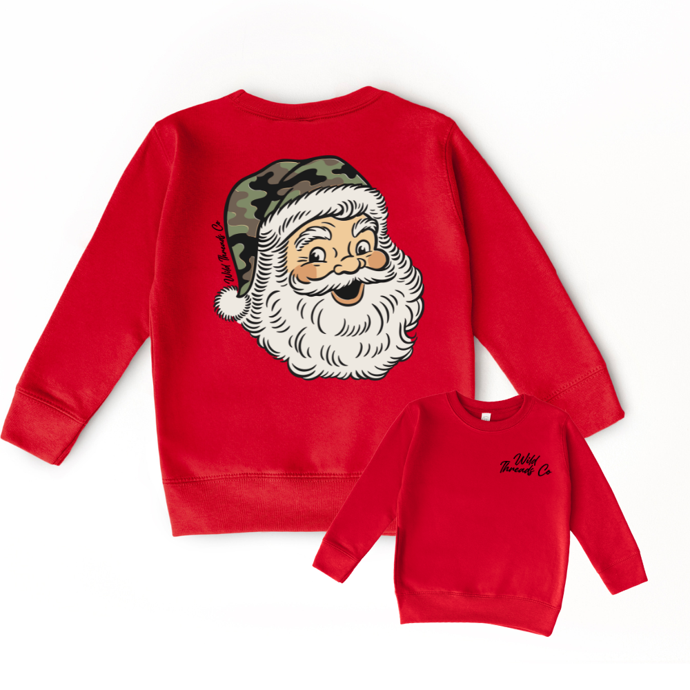 Vintage Santa Sweatshirt: Heather Grey / 3-t