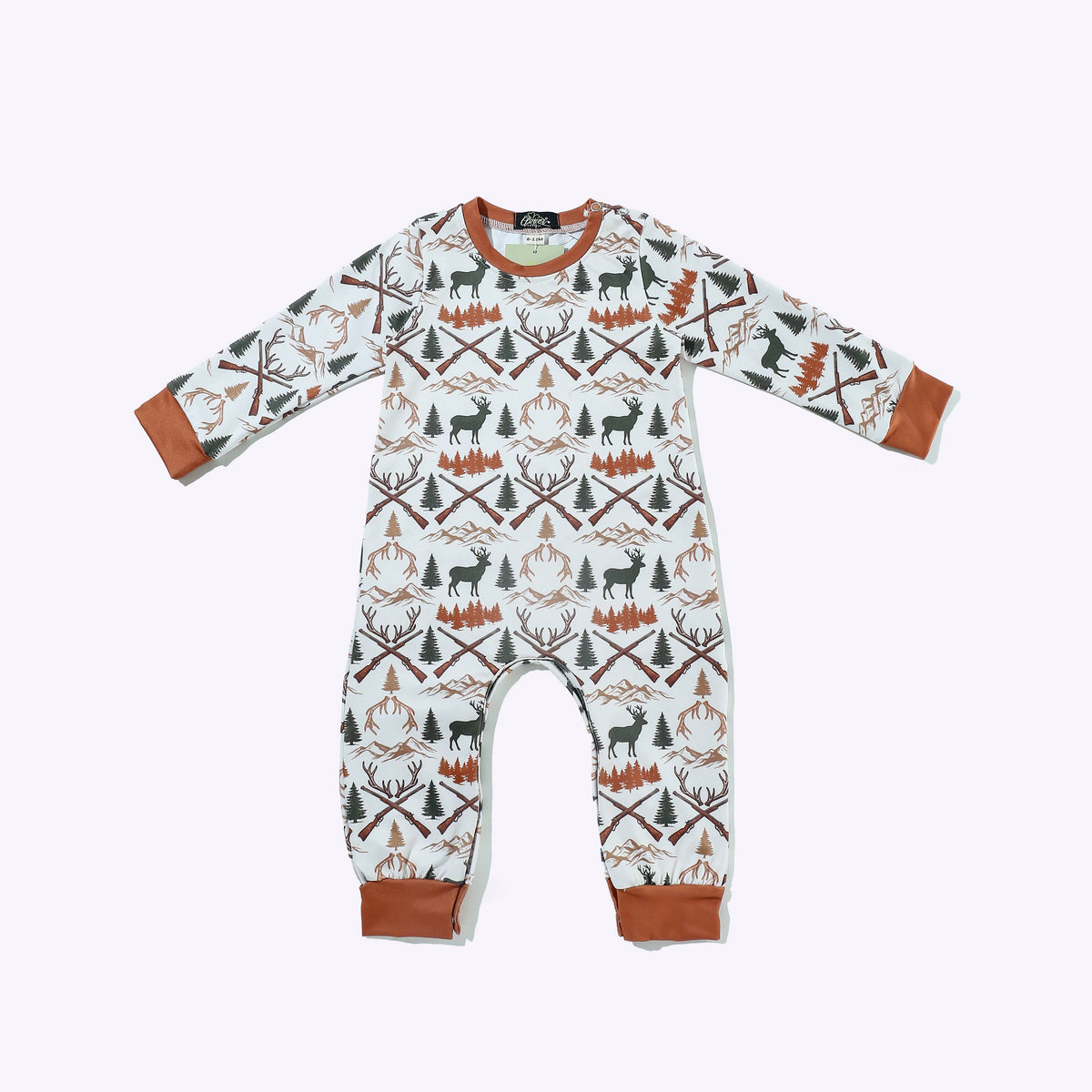 Mountain Hunt Boy Romper: 6/12mo