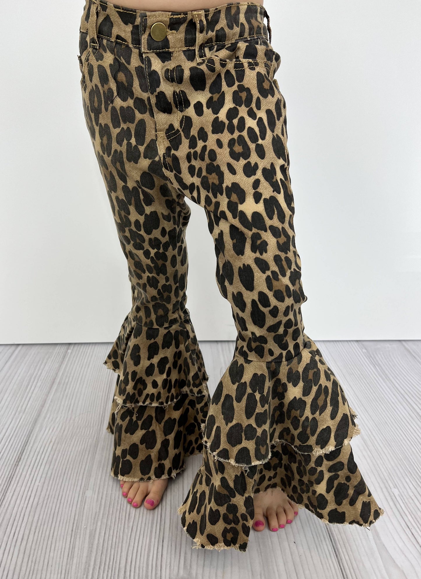 Cheetah Denim Flares