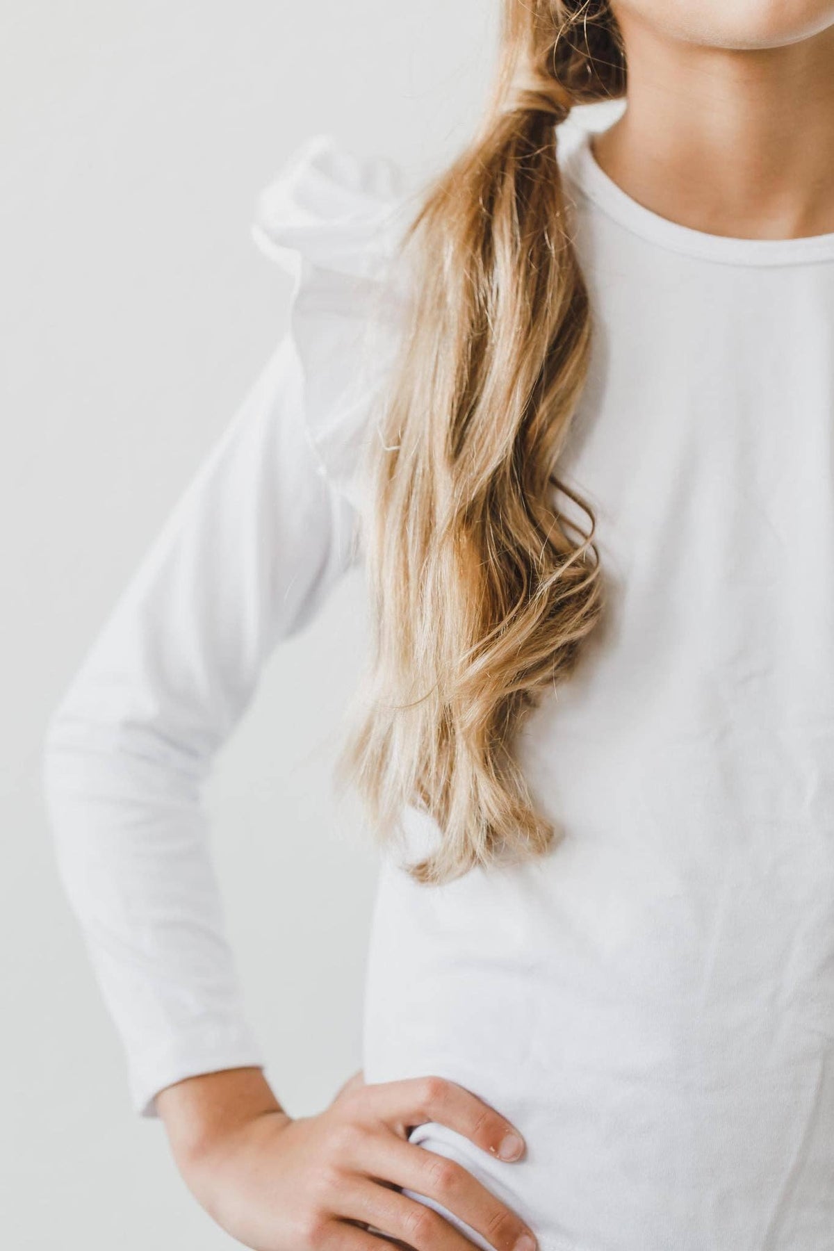 White Longsleeve Ruffle