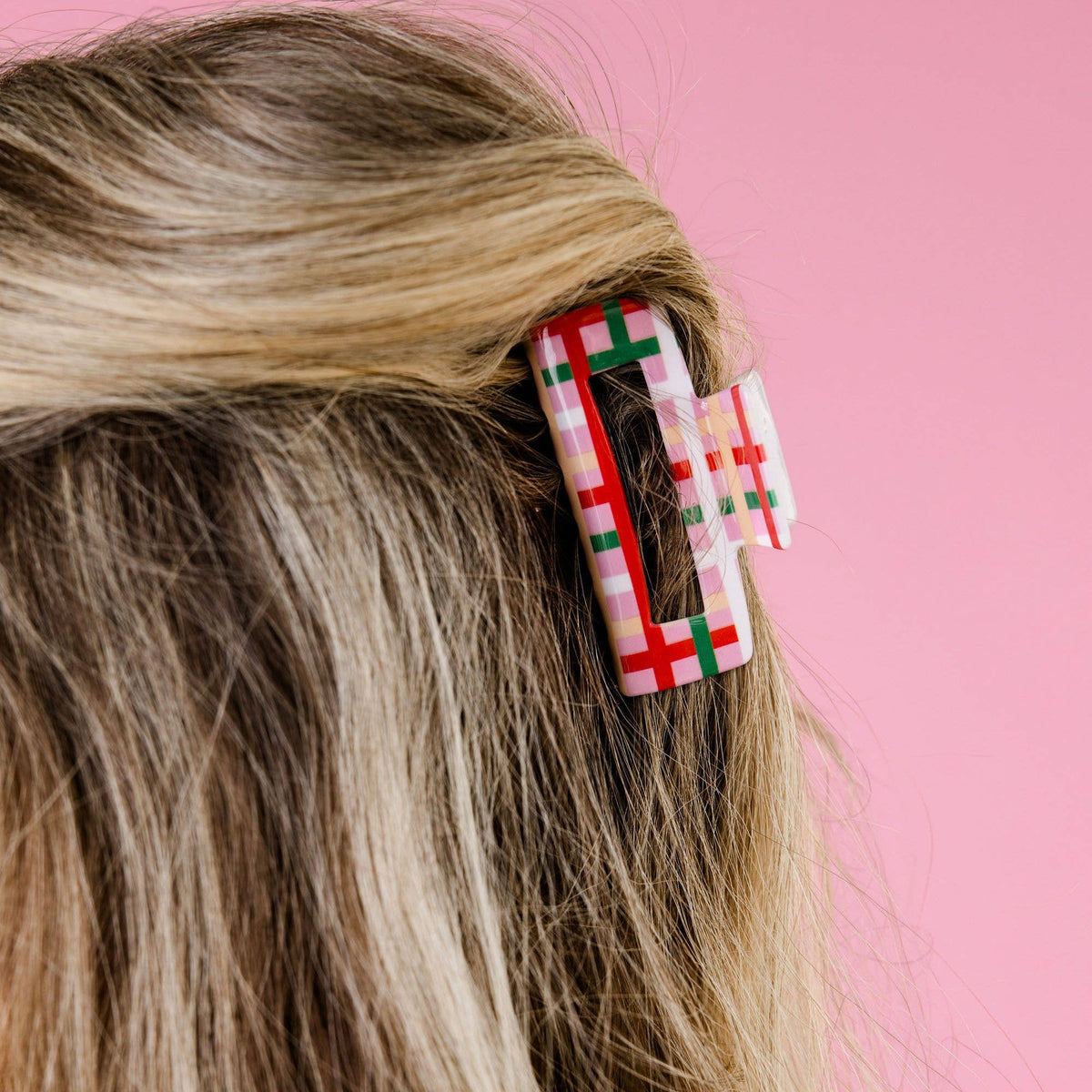 Plaid Christmas Claw Hair Clip