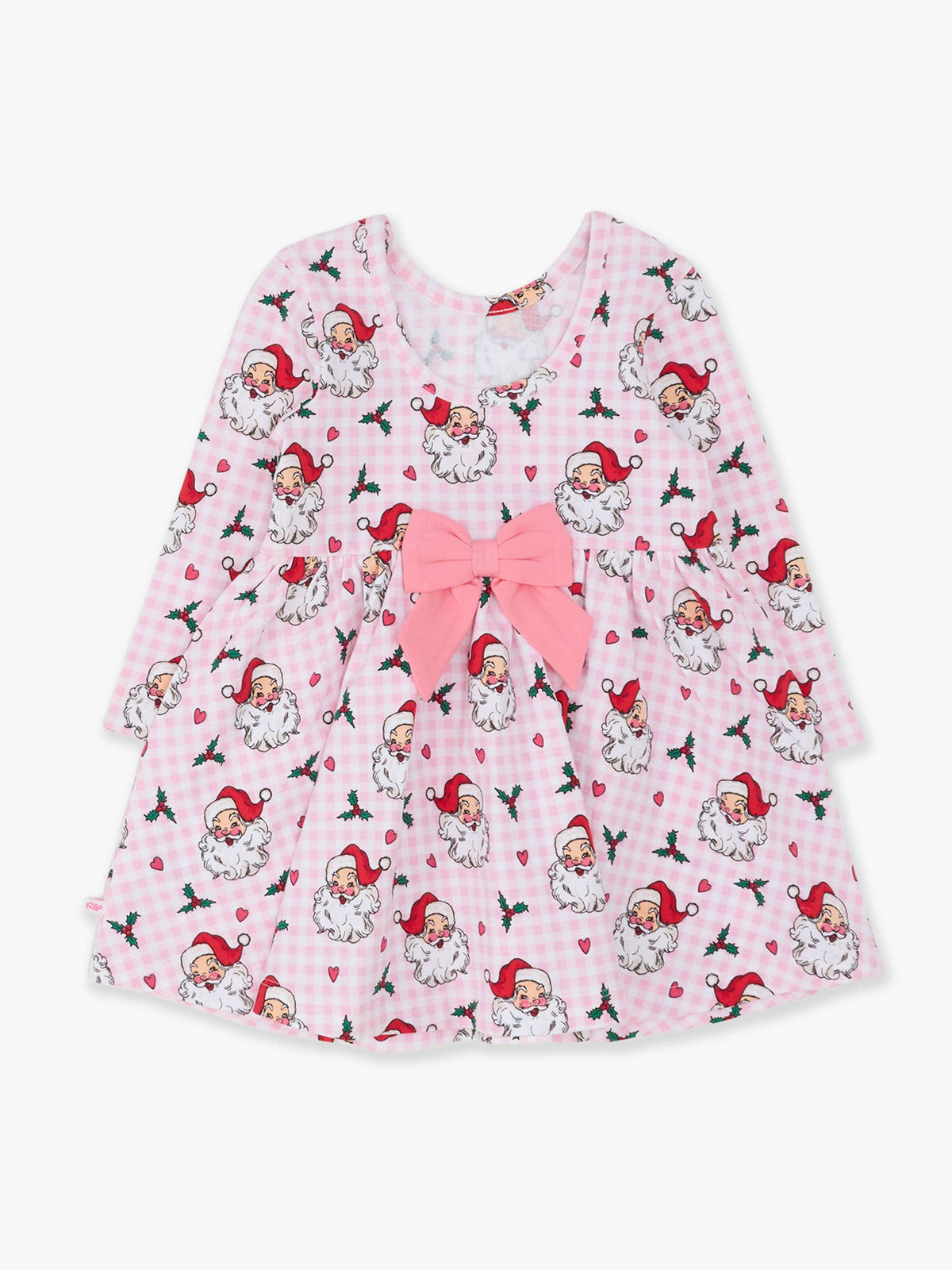 Girls Pink Dear Santa Knit Long Sleeve Twirl Dress: Pink / 3T