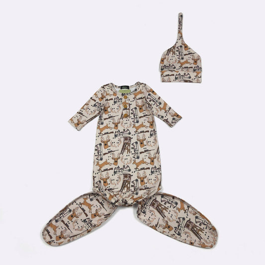 Deer Stand Baby Knotted Gown