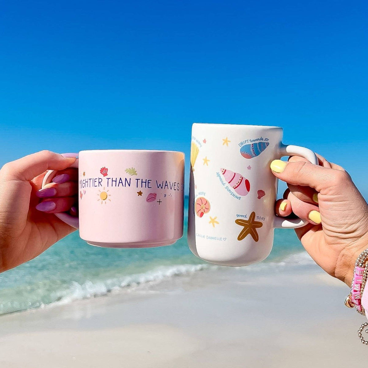 Seashell Affirmations Coastal Tall Ceramic Mug