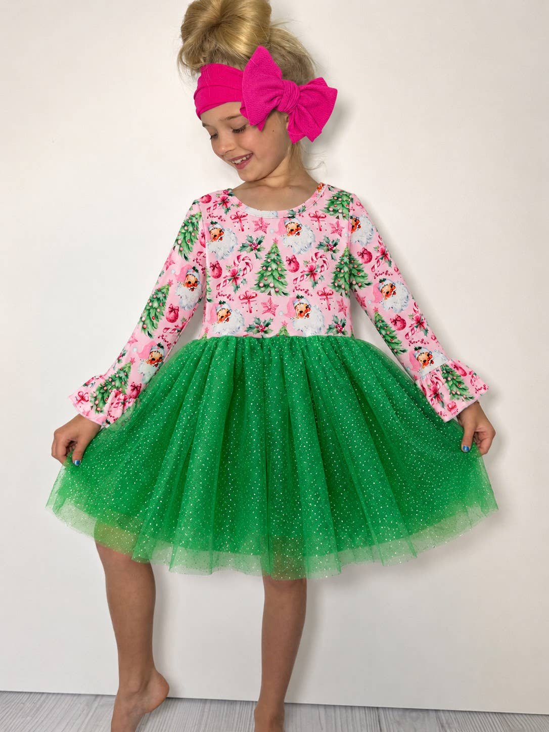 Pink Christmas Tutu Girls Dress