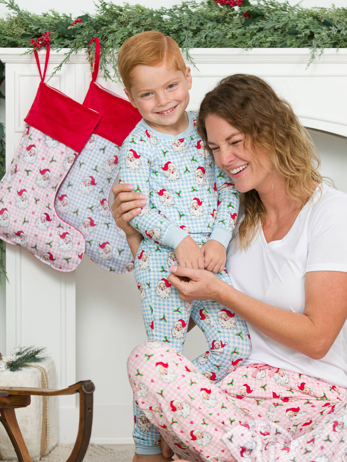 SoftSnooze™ Adult Bamboo Viscose Pink Dear Santa Pajama Pants: Pink / Adult M
