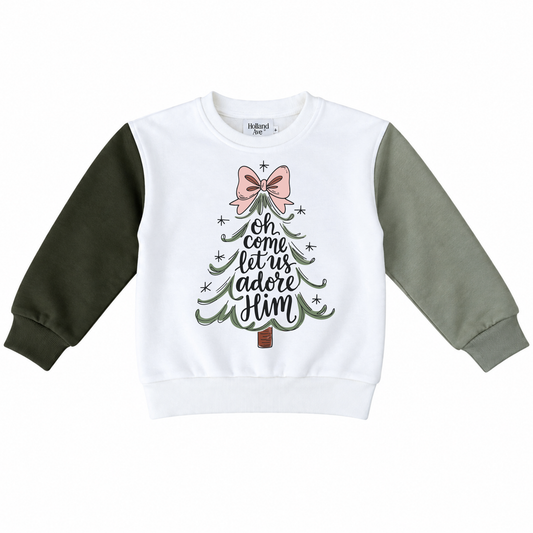 Adore Him Girls Christmas Sweatshirt