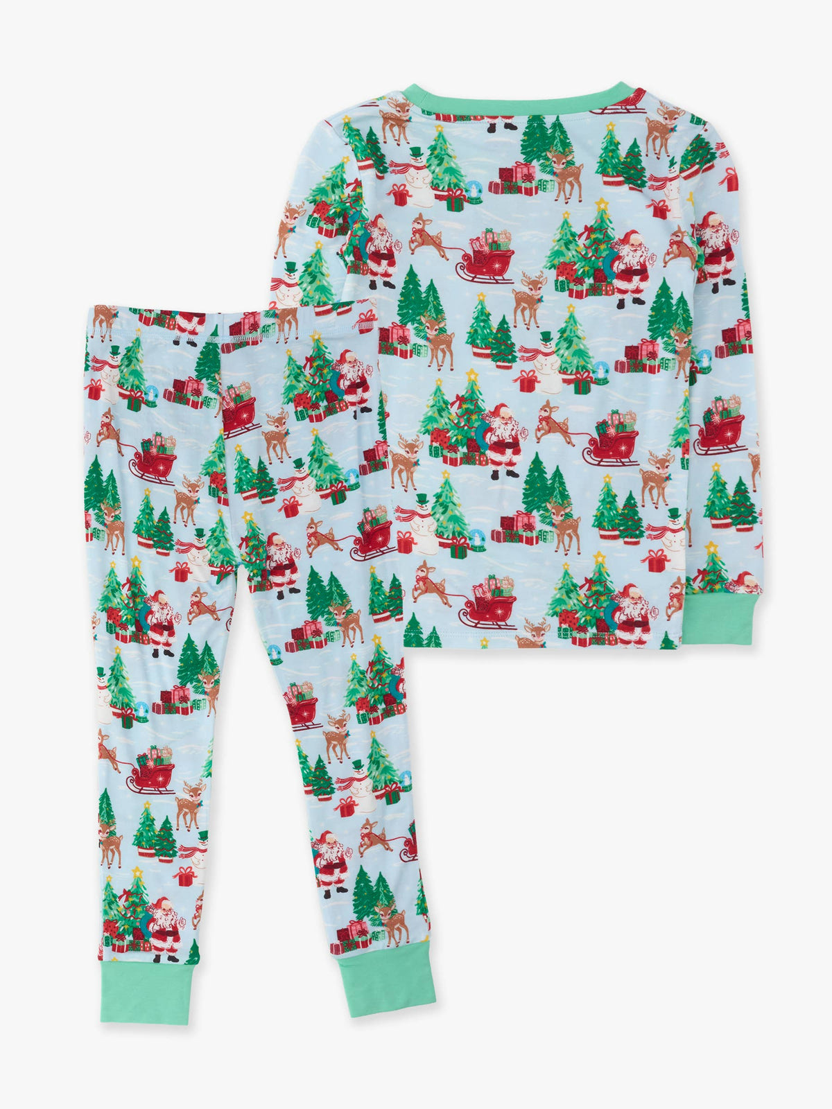 Kids Bamboo Santa Wonderland Christmas Long Sleeve Pajama Set