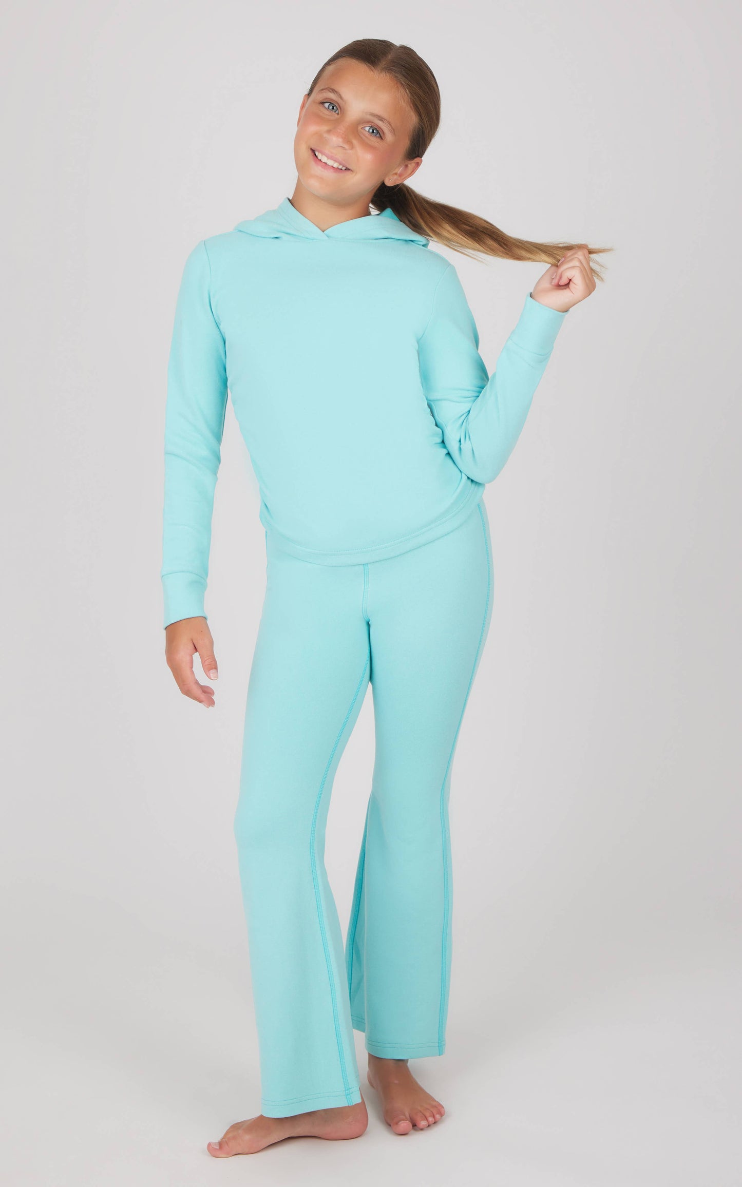 Aqua Hoodie & Flare Set