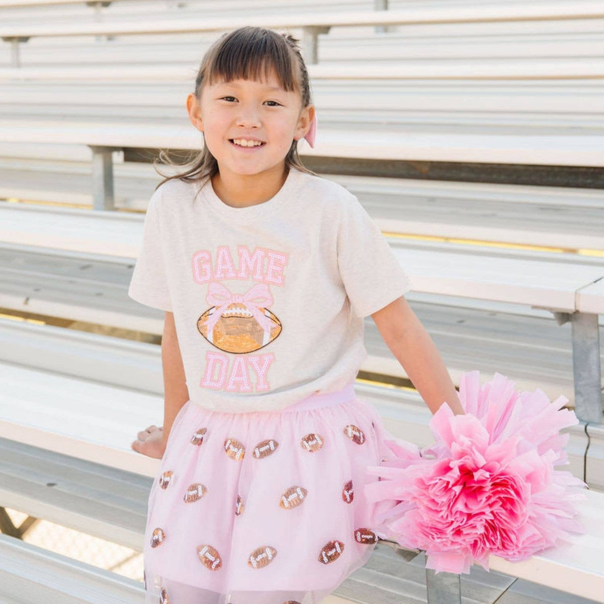 Game Day Sequin Patch Short Sleeve T-Shirt