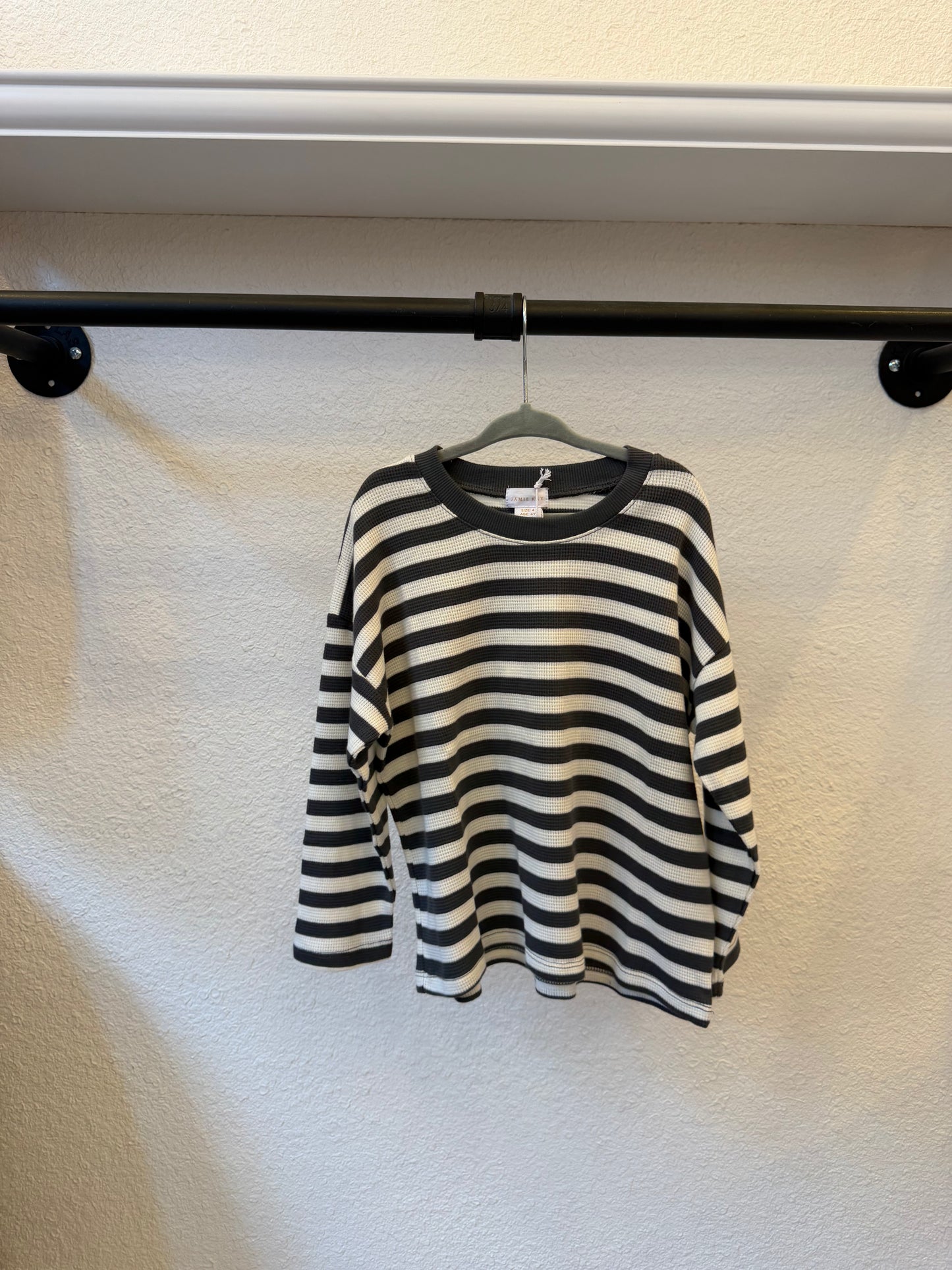 Striped Waffle Knit Top