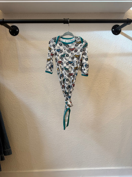 Moto Checkered Knotted Gown