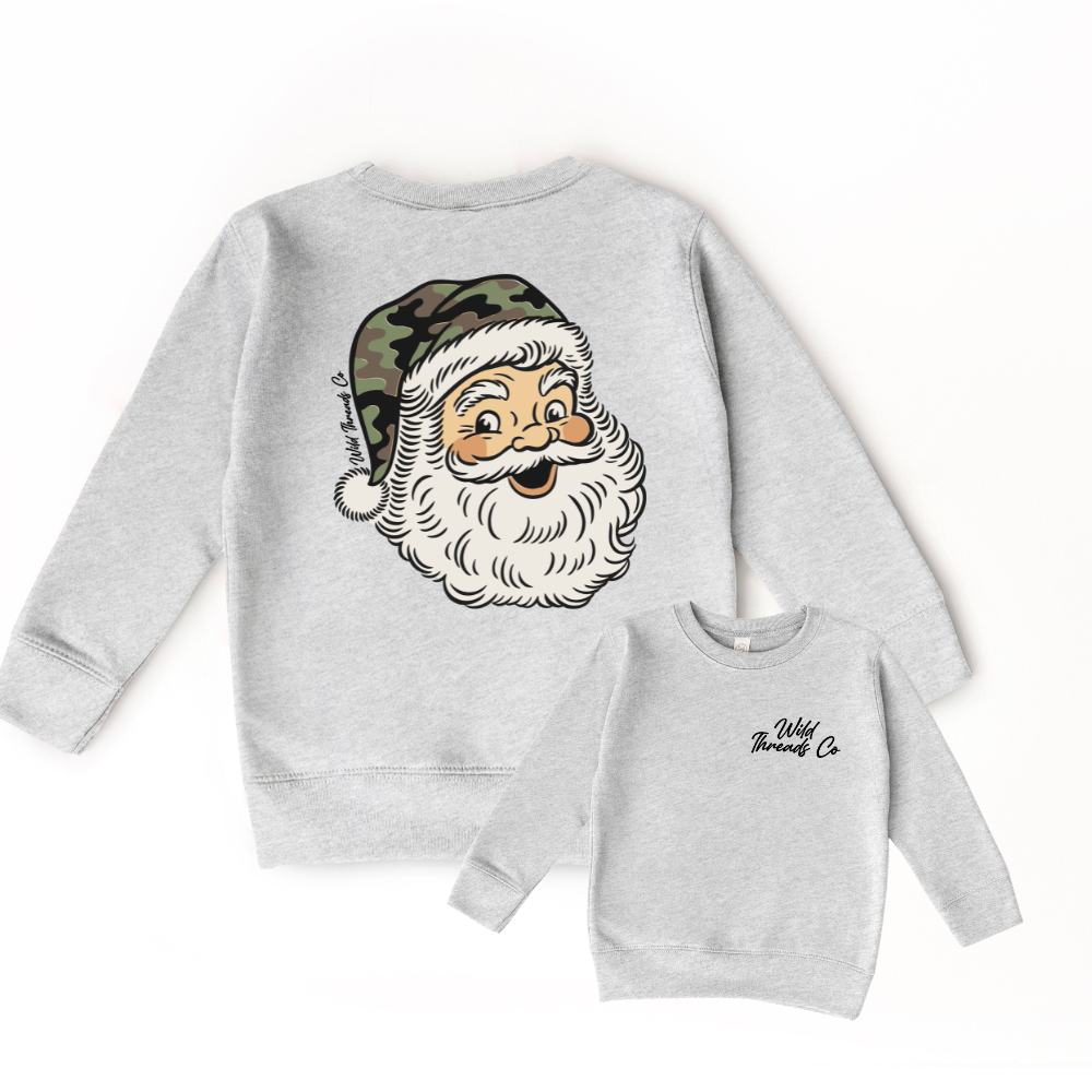 Vintage Santa Sweatshirt: Heather Grey / 5-6