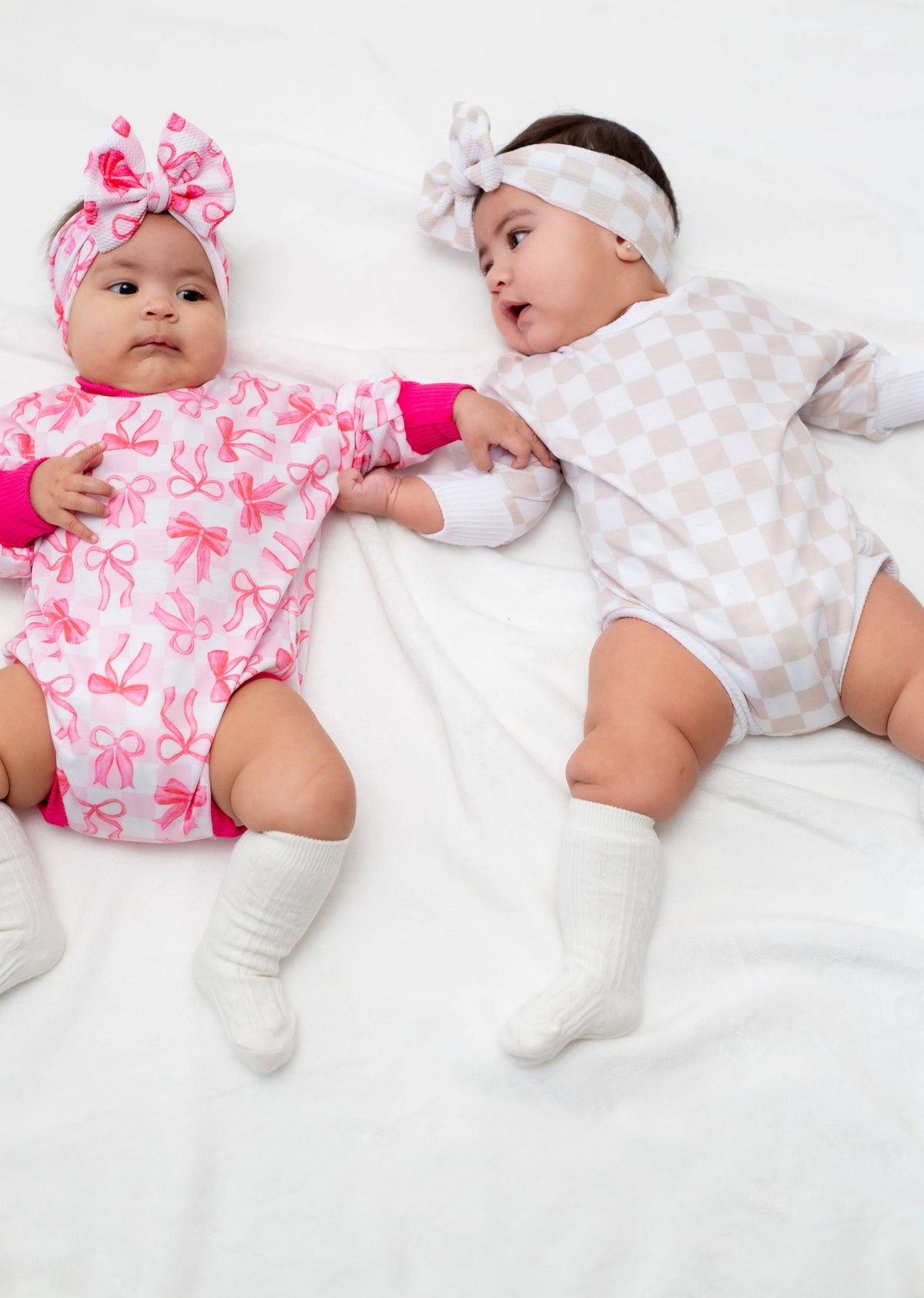 Neutral Checker Bubble Romper: 9 months