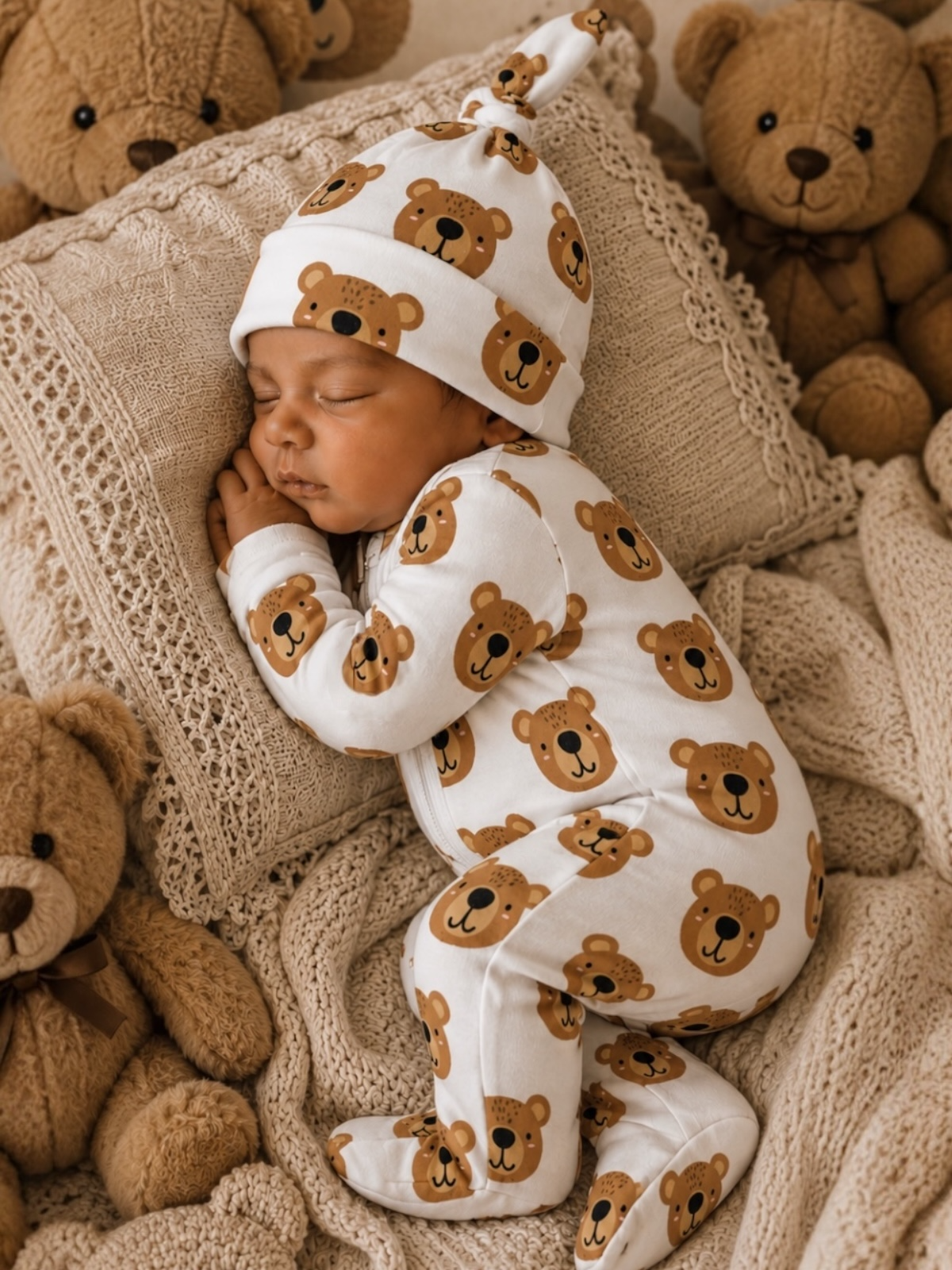 Baby Bear / Organic Cotton 2-Way Zip Footie: 3 - 6 mo.