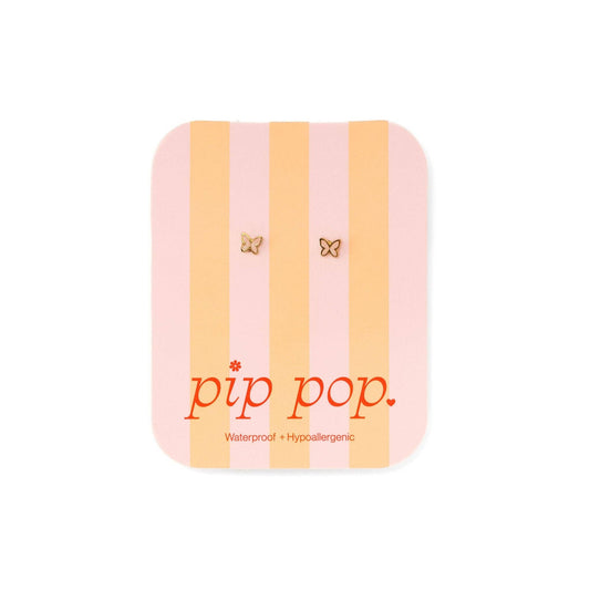 Mini Butterfly Stud Earrings - Hypoallergenic, Flat Back: Blush / Pair