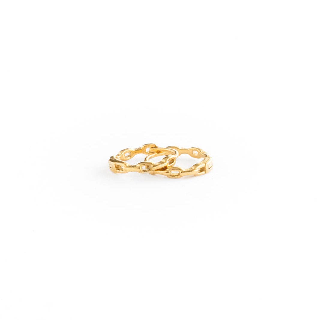 Chain Hoop Earrings - Hypoallergenic, Flat Back, Girl Gift: Pair