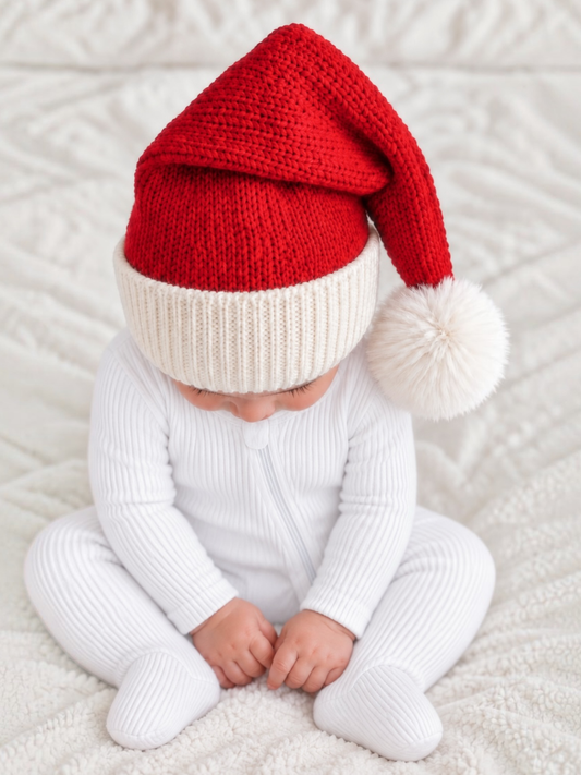 Knit Santa Hat, Red: XS (0 - 2 yr.)