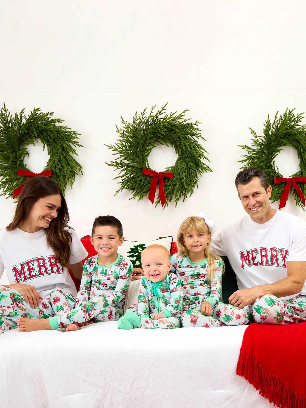 Kids Bamboo Santa Wonderland Christmas Long Sleeve Pajama Set