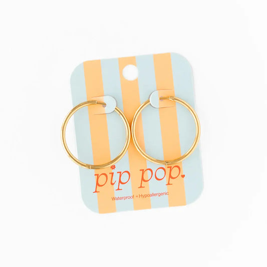Endless Hoop Thin Gold Earrings - Hypoallergenic, Girl Gift: Gold / 22 mm