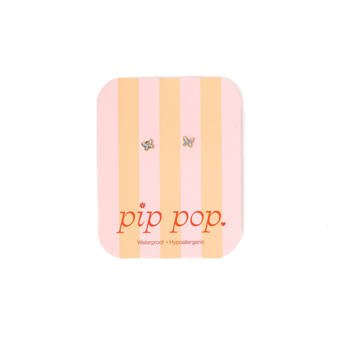 Mini Butterfly Stud Earrings - Hypoallergenic, Flat Back: Blush / Pair