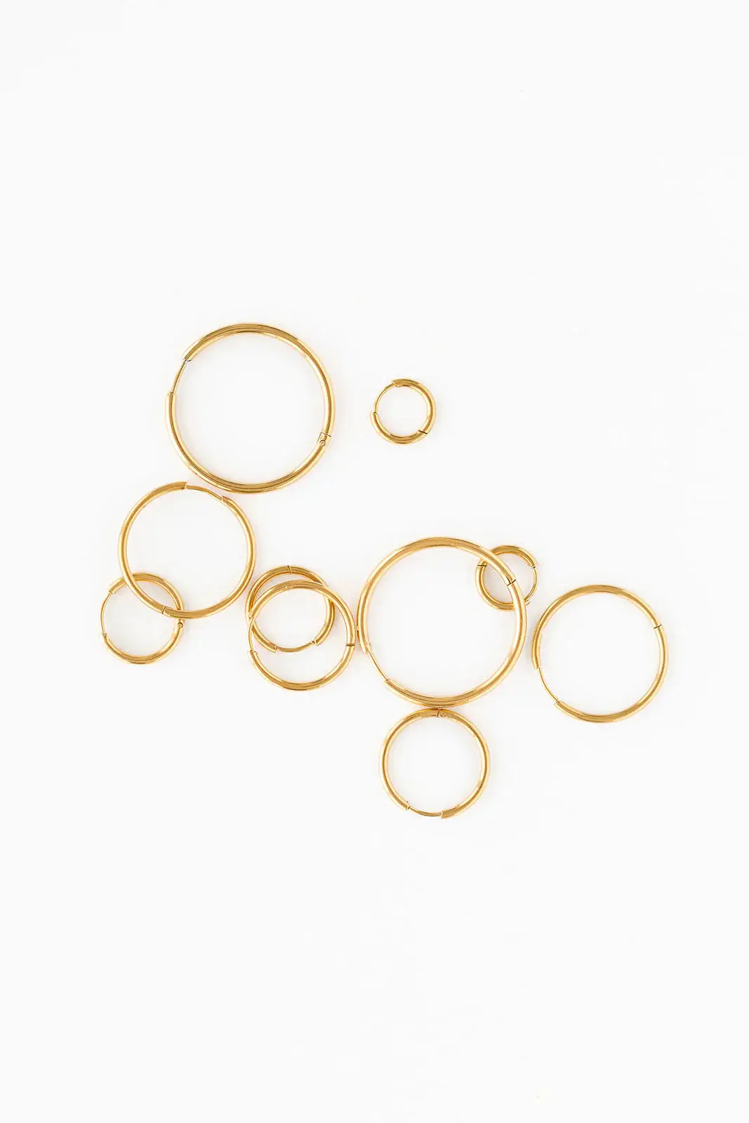 Endless Hoop Thin Gold Earrings - Hypoallergenic, Girl Gift: Gold / 22 mm
