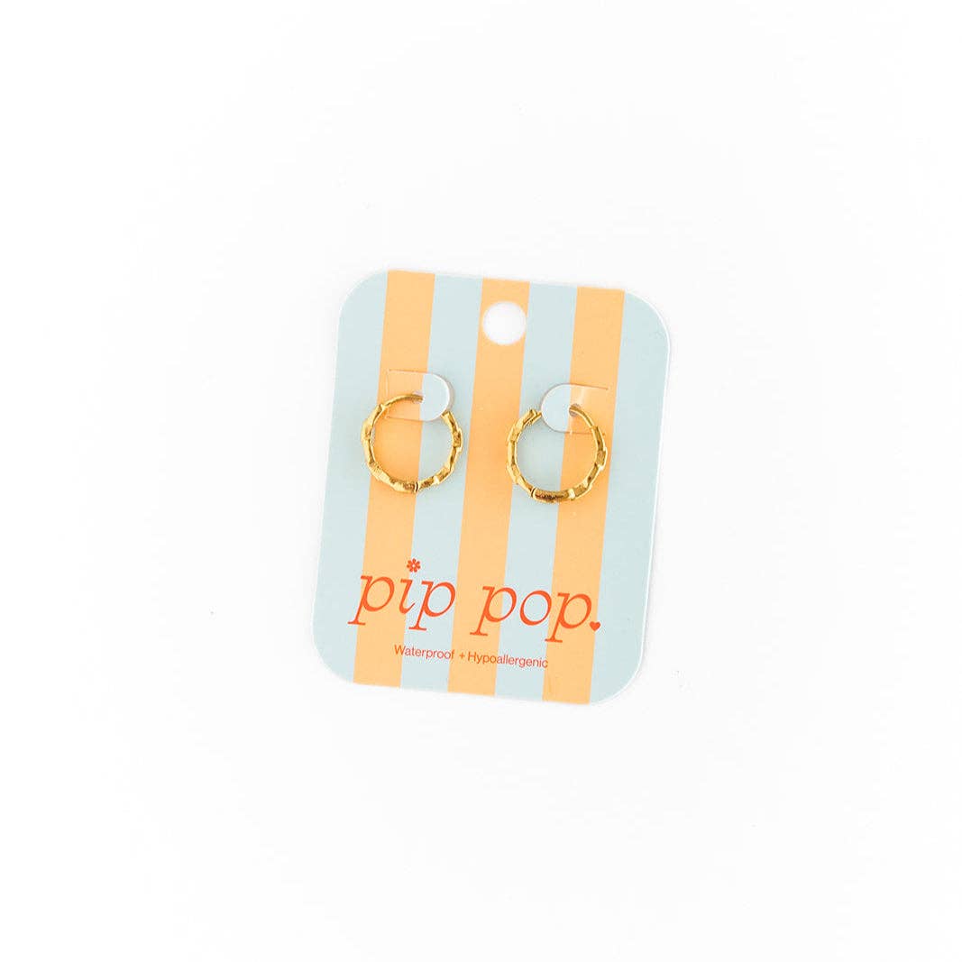 Chain Hoop Earrings - Hypoallergenic, Flat Back, Girl Gift: Pair