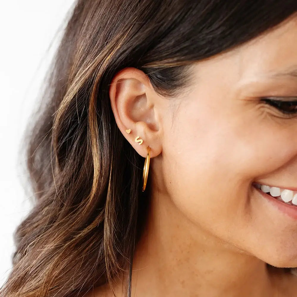 Endless Hoop Thin Gold Earrings - Hypoallergenic, Girl Gift: Gold / 22 mm