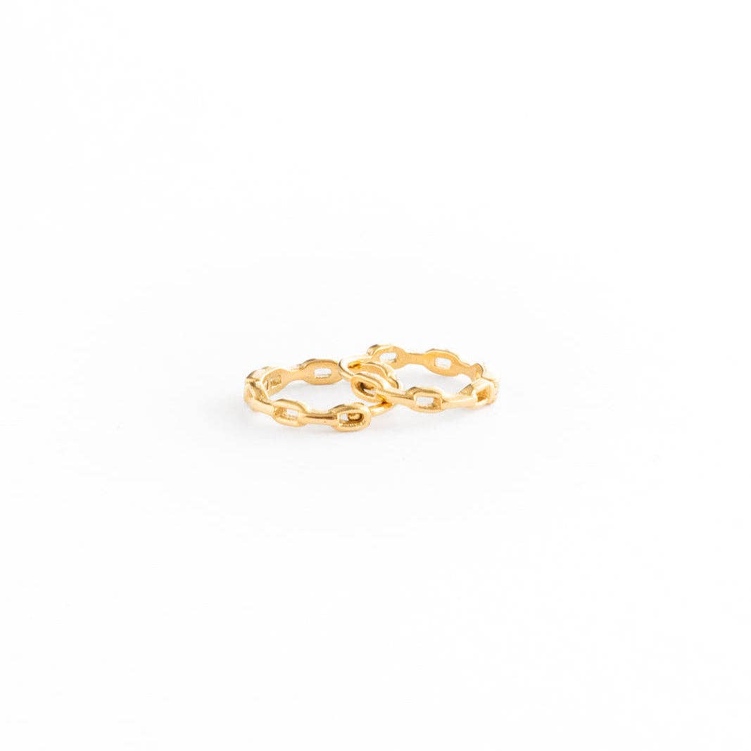 Chain Hoop Earrings - Hypoallergenic, Flat Back, Girl Gift: Pair