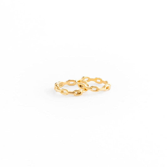 Chain Hoop Earrings - Hypoallergenic, Flat Back, Girl Gift: Pair